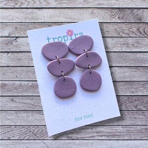 Lilac Stones Dangling Polymer Clay Earrings